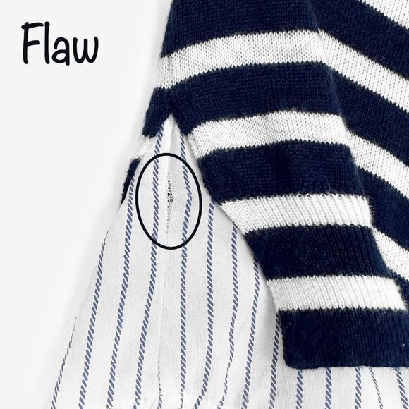 Joie Zaan Striped Sweater Size XS Blue White Layered Preppy Career Office - Picture 3 of 4